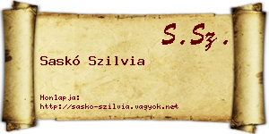 Saskó Szilvia névjegykártya