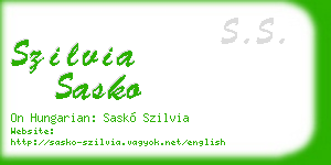 szilvia sasko business card